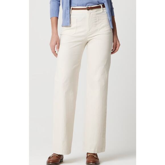 J CREW Lizzie High-rise Patch-pocket Wide-leg Pant Size 29 Natural Ivory - Picture 3 of 10